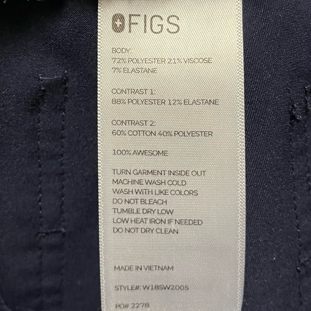 Figs Zamora Jogger Scrub Pants Core FIONX Navy Size XS Women’s Medical Uniform - Picture 7 of 12